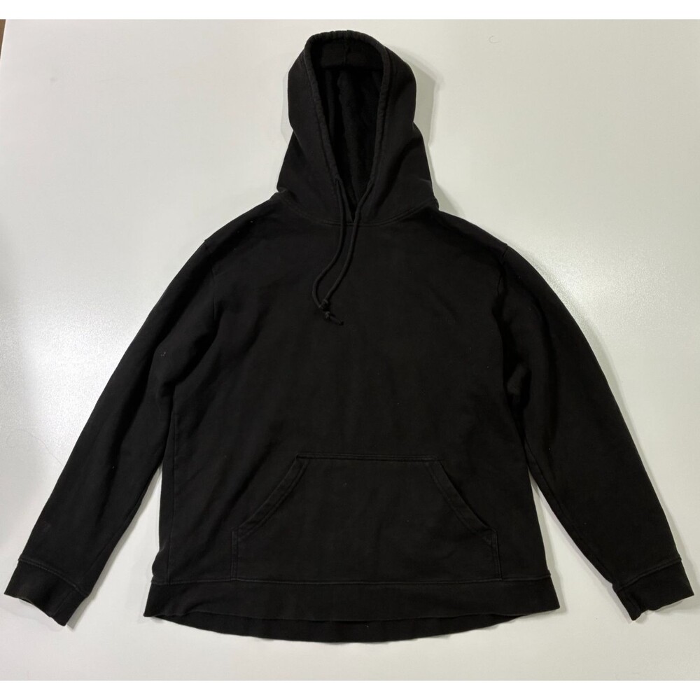 Menβs Plain Black Pullover Hoodie Size Medium Casual Basic Sweatshirt No Tag